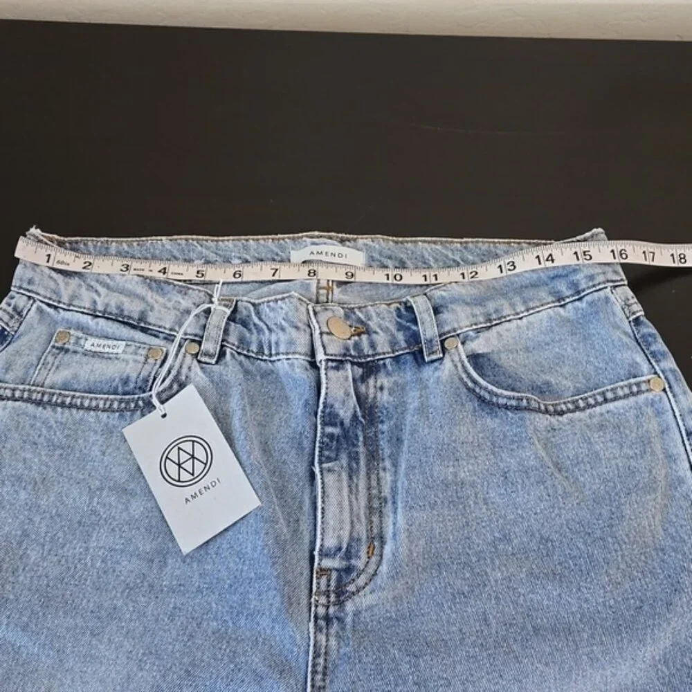 Amendi Rosie - Light Me Up High Rise Cotton Denim Stone Washed W32 L32 - Picture 14 of 16